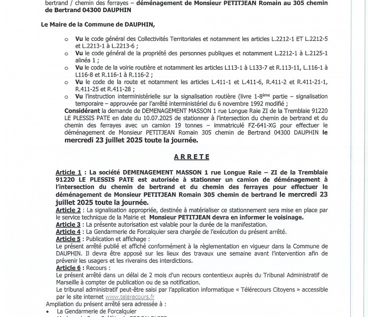 ARRETE 30-2025
