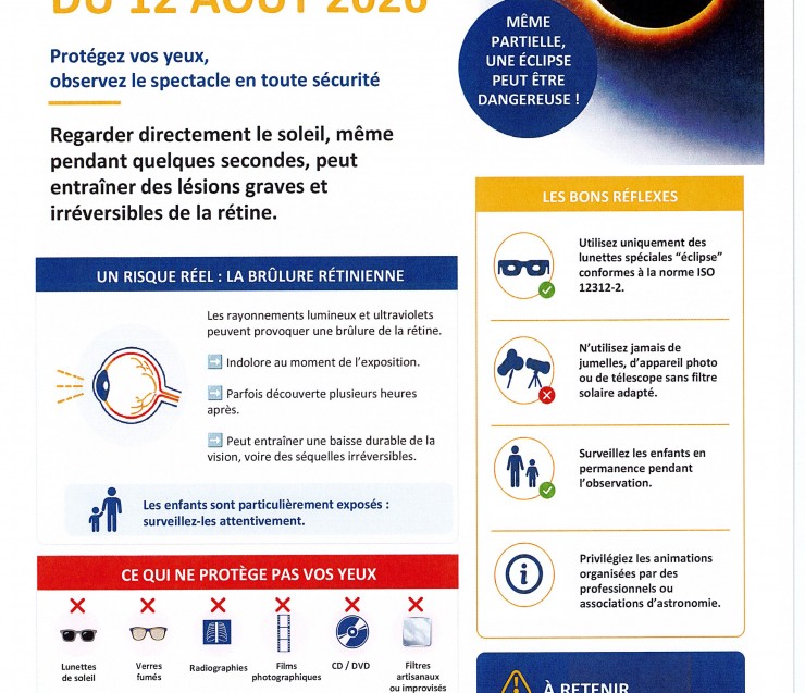 PRECAUTION ECLISPE SOLAIRE 12  AOUT