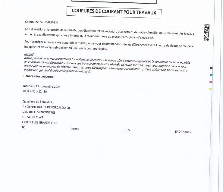 COUPURES DE COURANT ENEDIS INFORMATION 