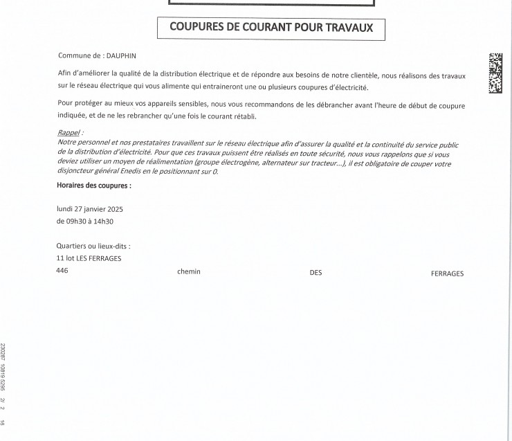 COUPURE DE COURANT ENEDIS