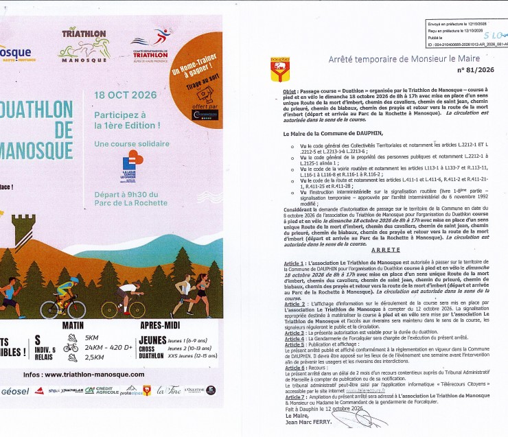 Duathlon 18 octobre